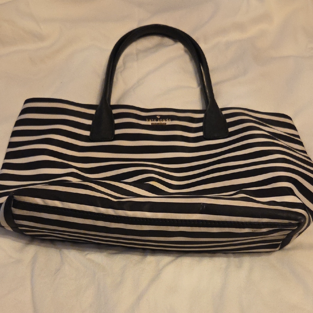 Kate Spade Black and White Striped Tote